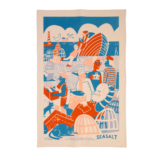 Quayside Fishing Tea Towel by Seasalt Cornwall for Ulster Weavers