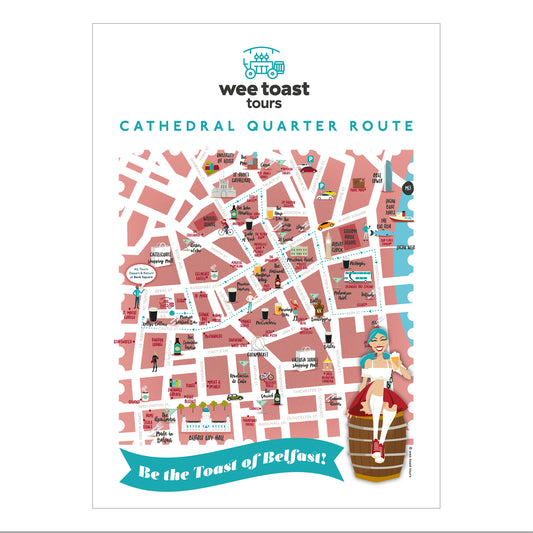 Belfast Cathedral Quarter Map Art Print by Wee Toast Tours